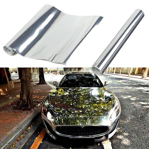 Mirror Silver Chrome Vinyl Wrap Sheet Roll Film Car Sticker Decal Sheet 6 x 60" - Picture 12 of 12