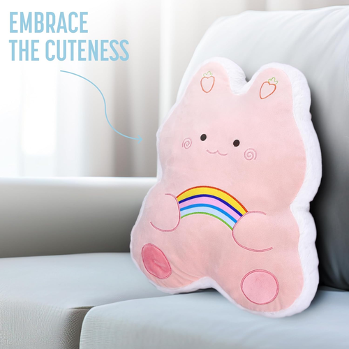 Bunny Plush Pillow 13 Inches - Pink - Kids Body Pillow - Pillows Toys for Kkid - - Picture 6 of 6
