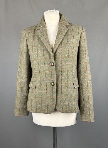 Tottie Sophie Tweed 100% Wool Riding Military Jacket UK 10