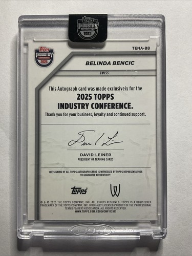 2025 Topps Industry Conference Belinda Bencic Gold Auto /15 #TENA-BB - 第 6/10 張圖片