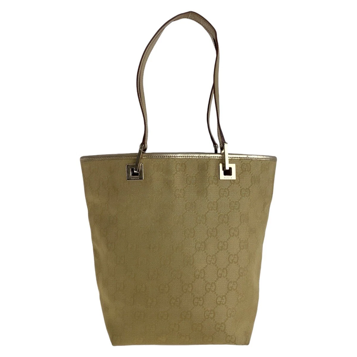 Sac fourre tout bandoulière GUCCI 002 1099 doré GG toile/cuir GG