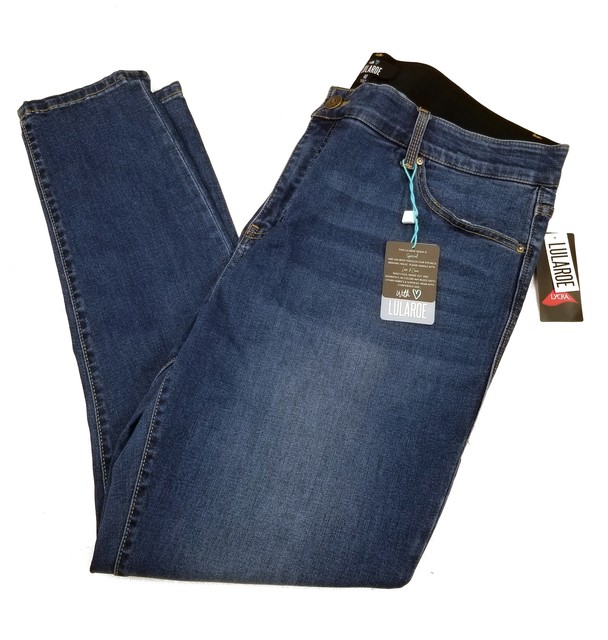New LuLaRoe Womens Skinny Fit Lycra Denim Jeans Size 40 Light Wash Blue