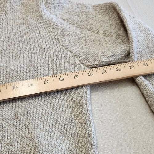 Mens Victoria Dry Goods Beige Wool Nylon Button Neck Sweater Made In USA Medium - Picture 5 of 6
