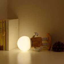 Wooden Robot Children's Bedroom Bedside Simple Study Lamp