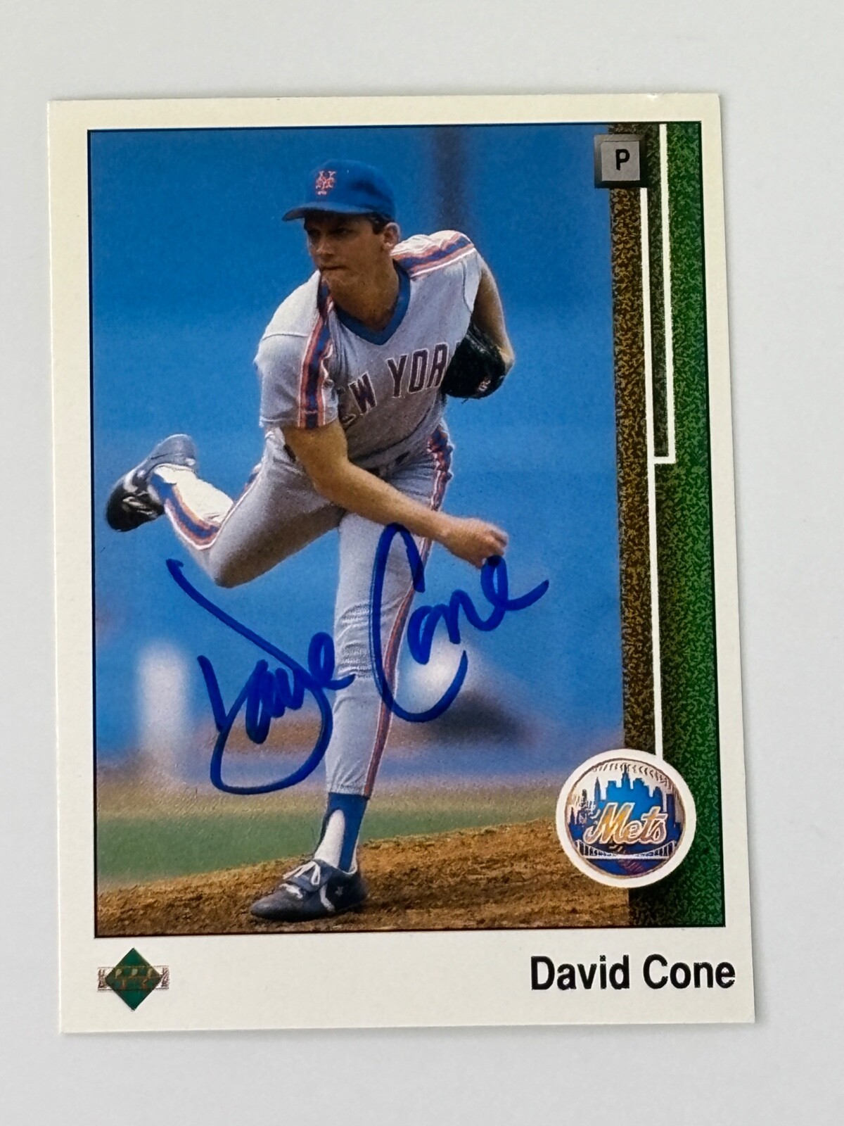 1989 UPPER DECK DAVID CONE AUTO BECKETT AUTHENTICATED AUTOGRAPH NEW YORK METS