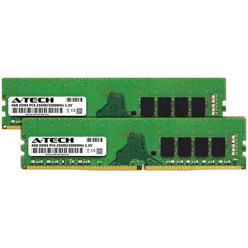 A-Tech 8GB Kit 2x 4GB PC4-25600 DIMM DDR4 3200 1.2V Non-ECC Desktop Memory RAM - Picture 2 of 7