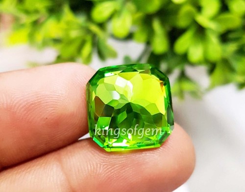 31 Ct Green Peridot Square Cut Loose Gemstone Best Sale Going on - Picture 5 of 6
