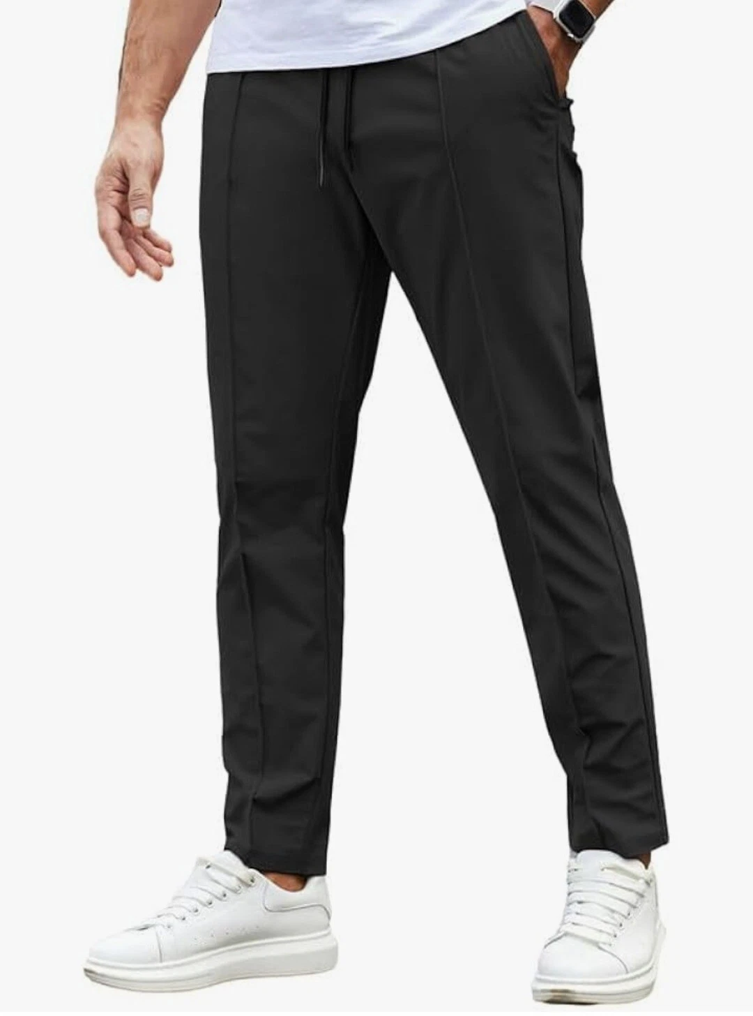 JMIERR Mens Casual Joggers Pants Stretch Drawstring Glof Slim-Fit Pants for Men