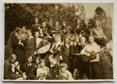orig. Foto Wandervogel um 1920 Kinder Jungen Mädchen Gitarre 