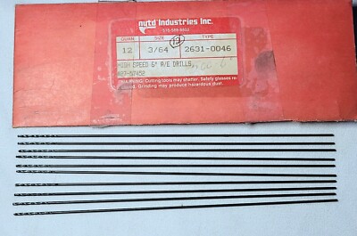 3/64'' X 6'' Aircraft Extension Drill Bit HSS 118° Point New York Twist 10 pack