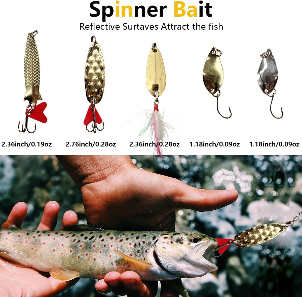 Fishing Lures Kit Set, Baits Tackle Including Crankbaits, Topwater Lures, Spinne - Image 5