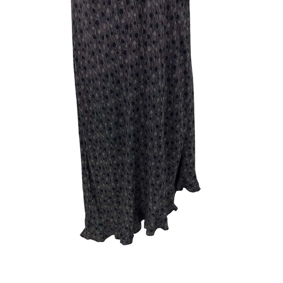 Vestido vintage para mujer talla 14 abstracto lunares dobladillo asimétrico negro sin mangas Foto 4 de 4