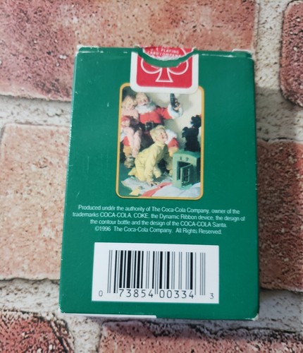 Coca Cola Santa 3 Pc Lot Playing Cards Santa Tin Lenticular Ornament - Picture 8 of 14