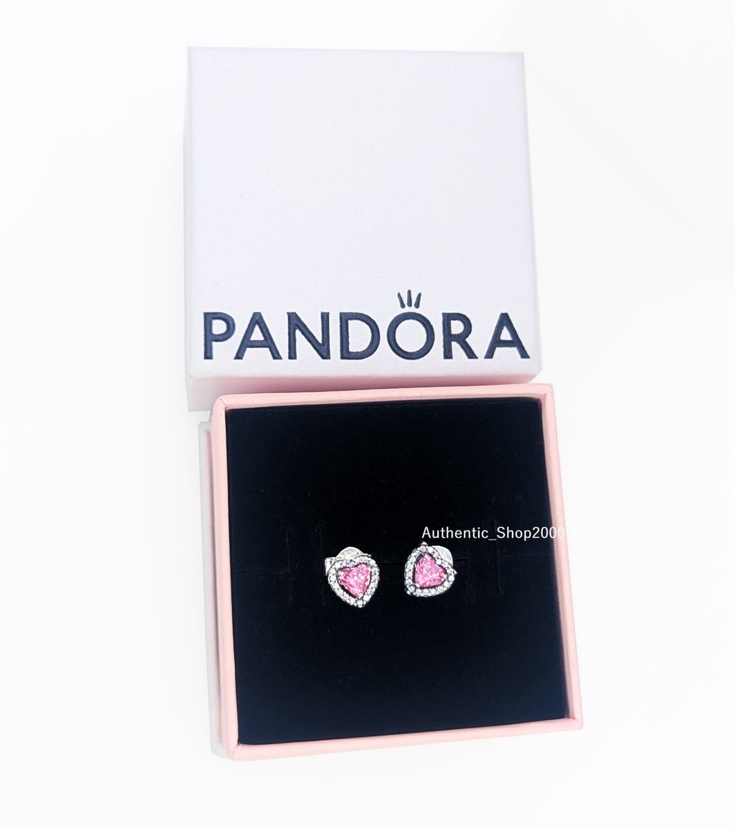 p♡ Pandora Elevated Heart CZ Stud Earrings