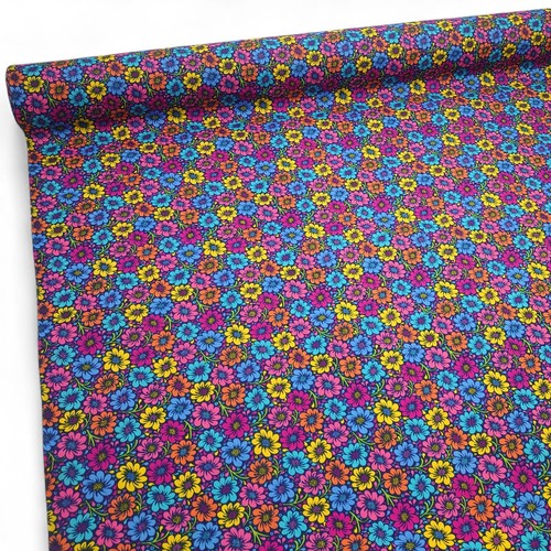 Floral Polycotton Fabric Lightweight Dressmaking Material Flowers Ditsy Summer - Picture 105 of 117
