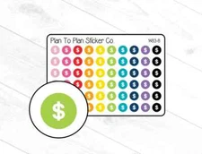 1483-8 Dollar Sign Icon Planner Stickers.