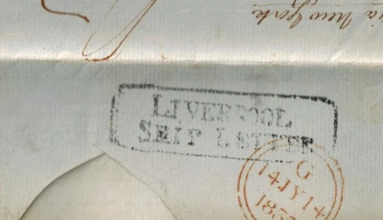 Pre-Sello de Canadá 1837 Carta Completa con RARO PAGADO 7 y 25 en CARTA DE ENVÍO ROJA Y NEGRA Foto 2 de 4