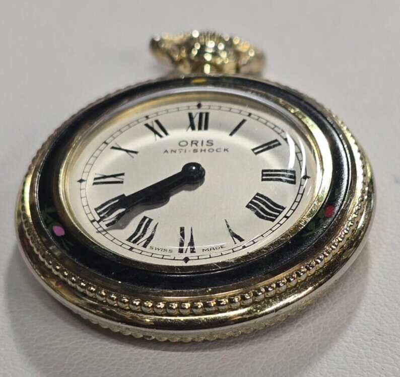 時計 Oris vintage ANTI SHOCK 17JWELS Vintage ORIS Anti-Shock Women Pocket Watch Enameled Swiss