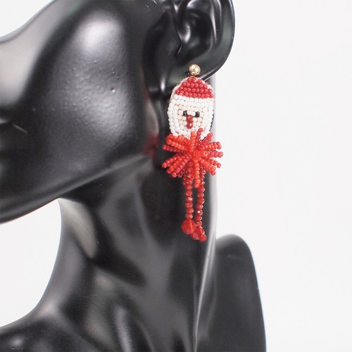 Weihnachtsmann Ohrringe Fräulein Frauen Schmuck Perlen Baumelnde - Bild 7 von 11