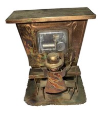 Antique Oxidized Copper Mechanical Music Box with Figure