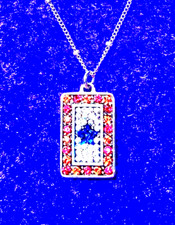 BRIGHTON AMERICANA GOD BLESS AMERICA RED WHITE BLUE SWAROVSKI CRYST NECKLACE✨VTG