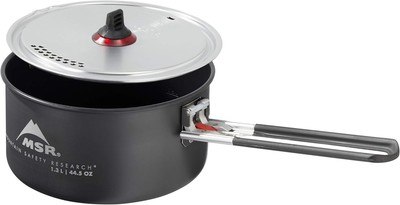 MSR 1.3 Liter Nonstick Ceramic Coated Solo Camping Cook Pot Black