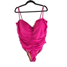 J Crew Ruched Sweetheart Full Coverage One-Piece Swimsuit Pink 24