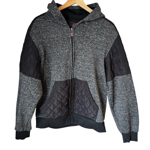 Mecca Men’s Gray Fleece Full Zip Jacket Size Large- Front Pocket-Logo On Sleeves - 第 1/7 張圖片