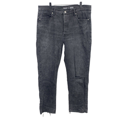 Old Navy Women Size 16 Jeans Black Distressed Pants Sky Hi Straight Stretch