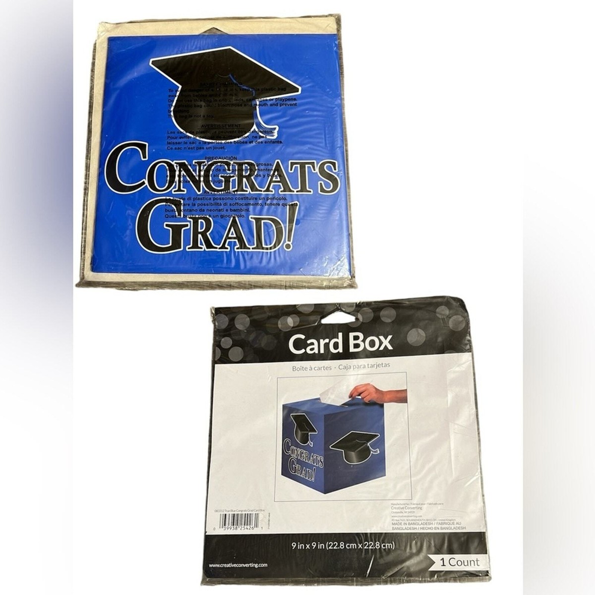 Congrats Grad Card Box for Graduation Cards Blue and Black 9x9 | eBay Congrats Grad Card Box for Graduation Cards Blue and Black 9x9 | eBay