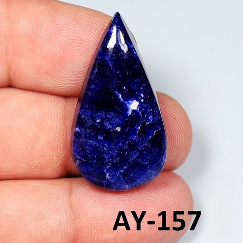 TOP QUALITY NATURAL NAVY BLUE SODALITE PEAR CABOCHON GEMSTONE AY- - Picture 15 of 18