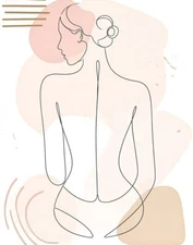 Digital Minimalist Line Art Woman Portrait - Modern Abstract Wall Art Print