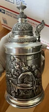 Handwerks-Siegel Deutscher Zinn-Giesser Inning German Lidded Stein Pewter