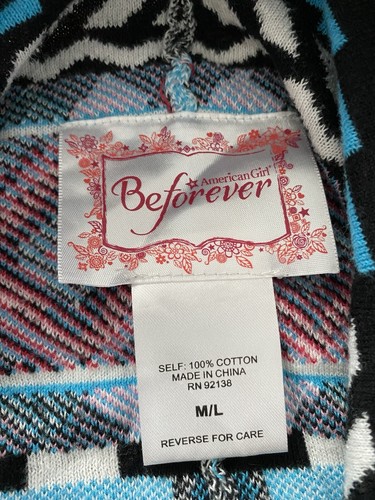 American Girl Be Forever Sweater Girls M/L Western Aztec Open Cardigan Kaya - Picture 3 of 7