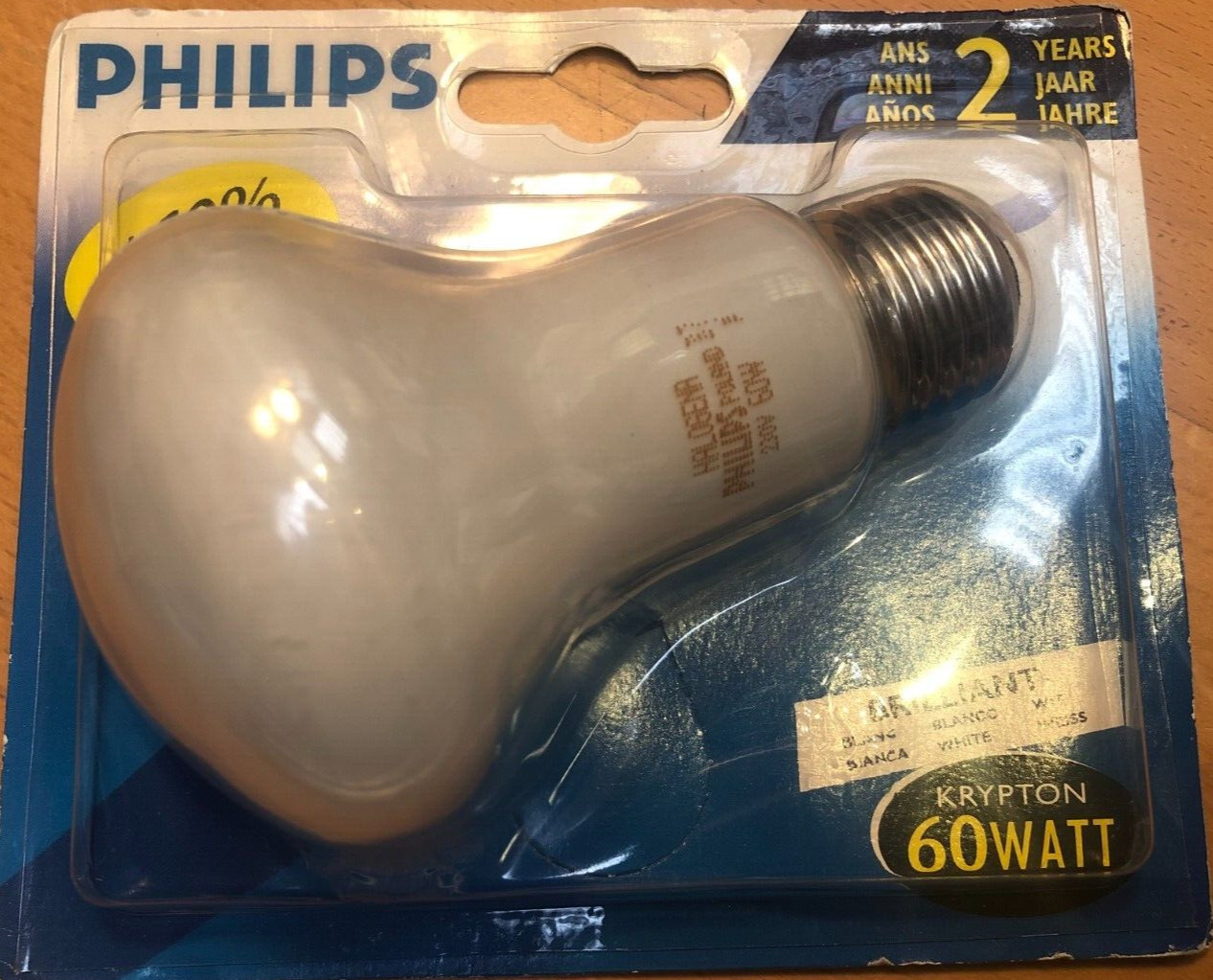 Philips Krypton Brilliant White Light Bulb 60W E27 Opal 230V 800 LM Dimmable !!!