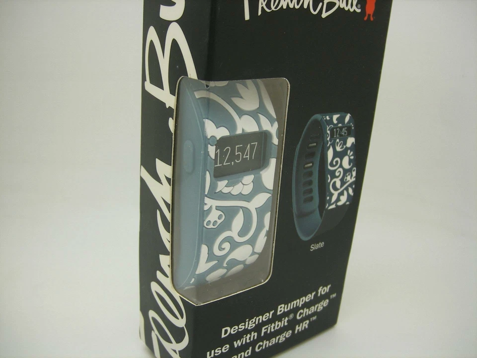 ФРАНЦУЗСКИЙ БЫЧИЙ СЛАНЕЦ СИНИЙ ЛИСТЬЯ/ЛОЗА ДИЗАЙНЕРСКИЙ БАМПЕР ДЛЯ FITBIT ЗАРЯДКИ И ЗАРЯДКИ HR - Изображение 2 из 3