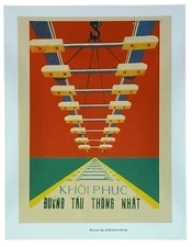 Vietnam War Propaganda Poster Building And Recover The Unification Railway 12x16