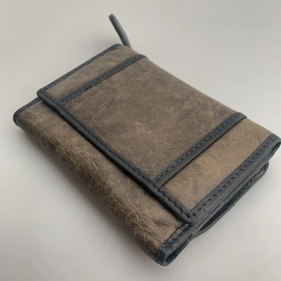 Francesco Biasia 钱包三折棕色古董皮革 — 第 3/4 张图片