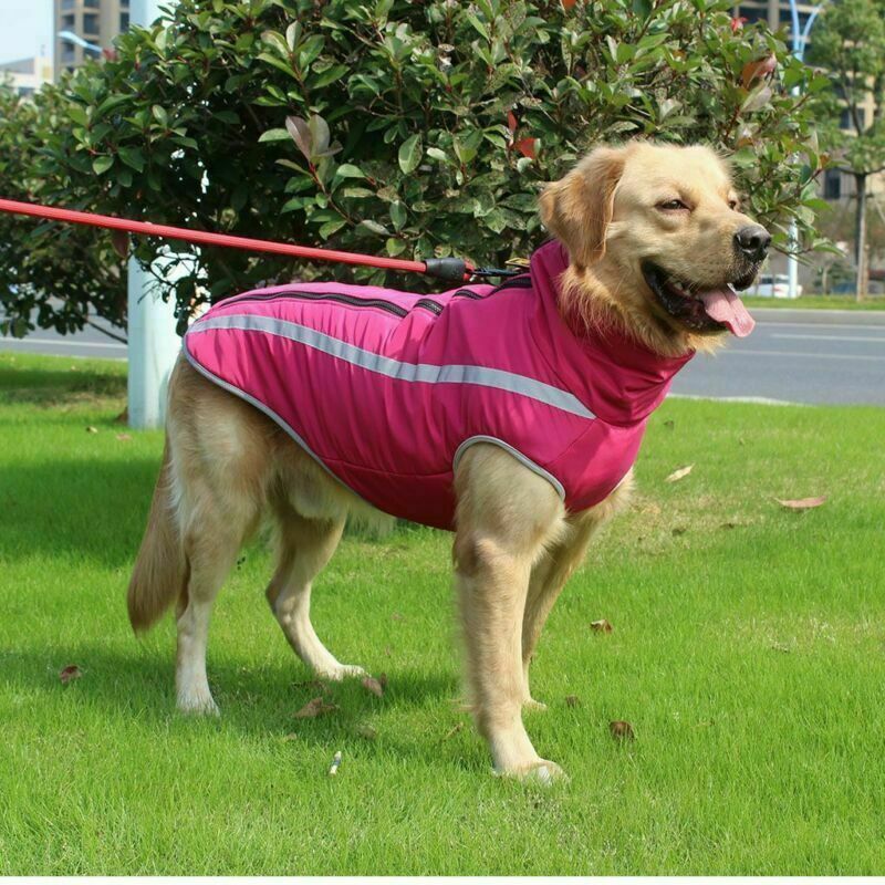 Reflective Medium Large Dog Coat Thick Fleece Lined Jacket Winter