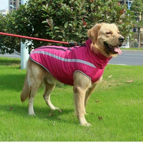 Reflective Medium Large Dog Coat Thick Fleece Lined Jacket Winter