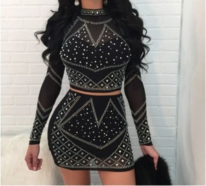 rhinestone two piece dress