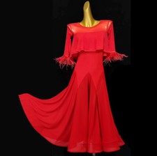 Latin Ballroom Dance Dress Modern Salsa Waltz Standard Long Dress F544 2 Colors