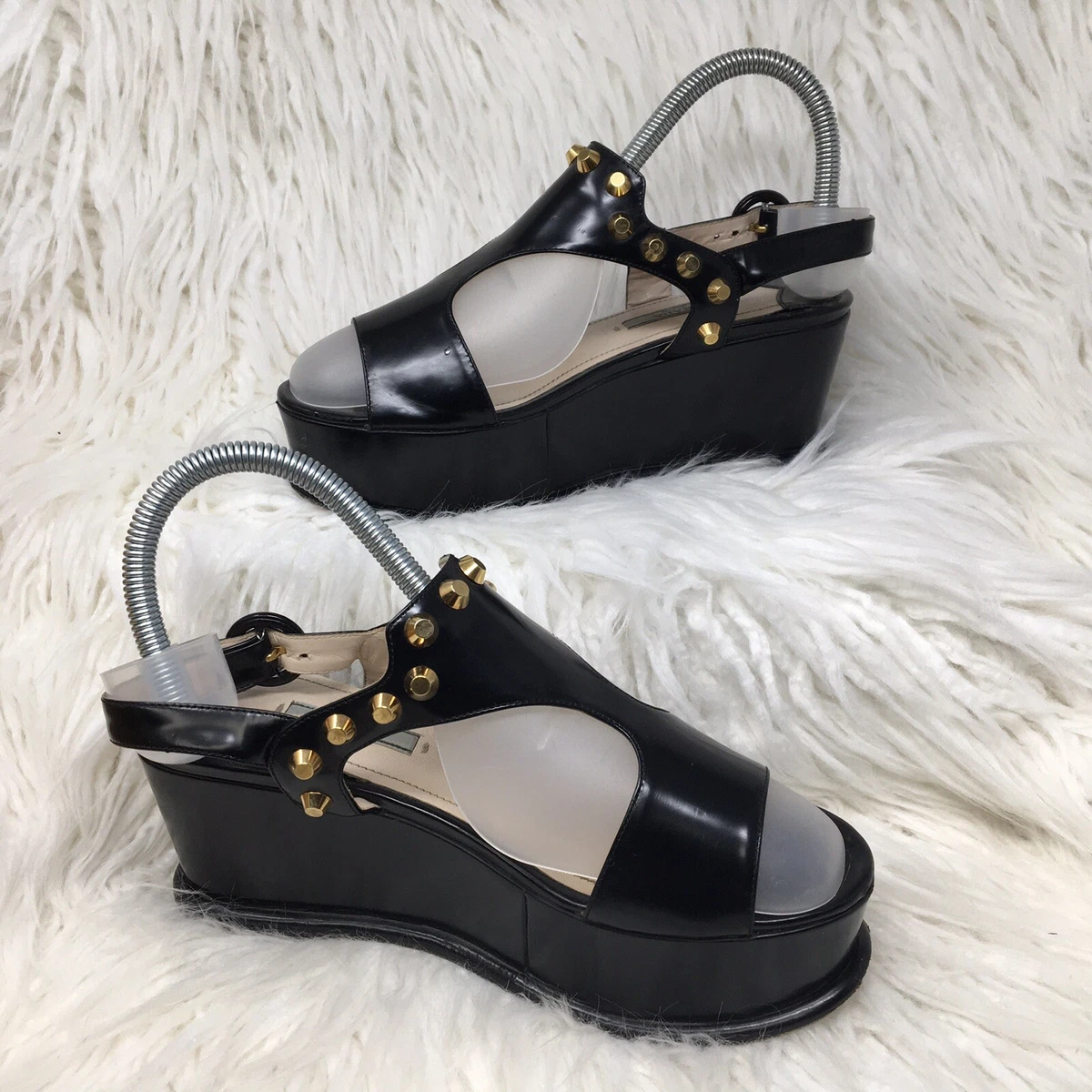 Prada platform sandals black sale