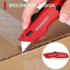 WORKPRO Premium Utility Knife,Red Heavy Duty Box Cutter with 10 Extra Blades