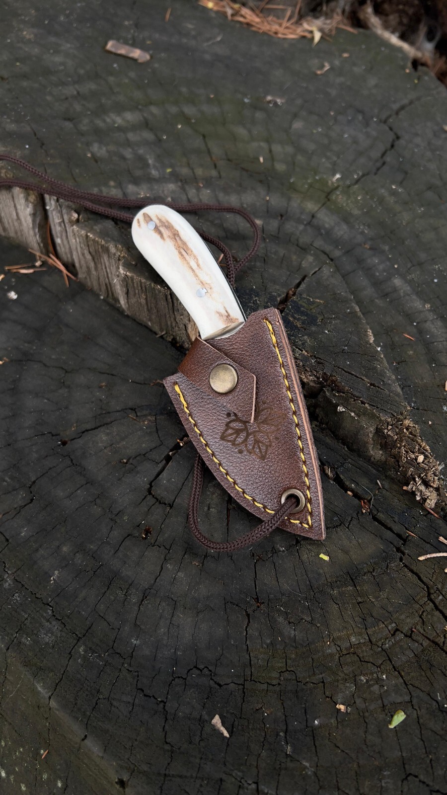Neck Knife,Custom Knife,Bushcraft Knife,Custom Pocket Knife with Leather Sheath