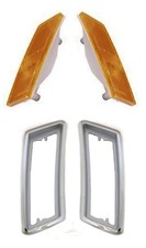 New 1970 Ford Mustang Front Marker Light Lens And Bezel Kit Set Of 4 Pair
