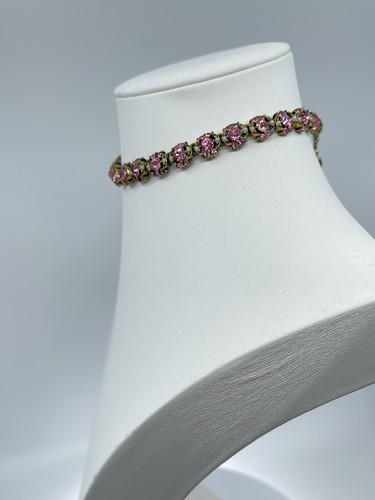 Hollycraft Halskette Choker rund rosa Strass Kunstperlen COPR 1953 - Bild 5 von 23