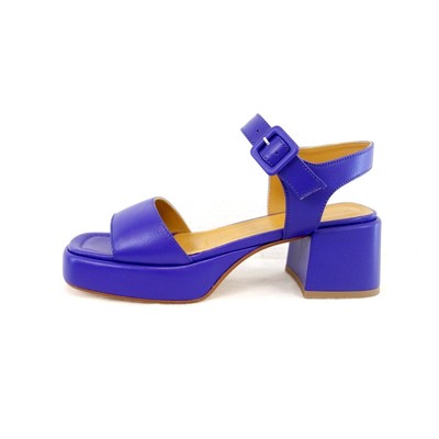 Fabio Rusconi Women Platform Sandals Pumps Purple Leather New