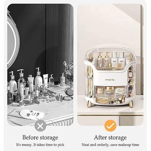 Large Capacity Cosmetic Storage Box Dustproof Organizer for Desktop Vanity Shelf - Picture 13 of 21