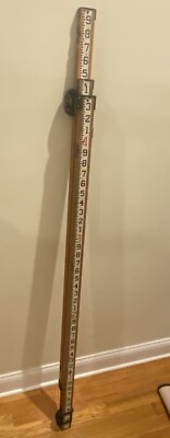 VINTAGE JK ADAMS CO. SURVEYING MEASURING STICK TRANSIT ROD -3 SECTIONS EXTEND